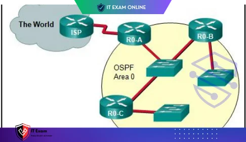 On which router or routers would a default route be statically configured in a corporate environment that uses single area OSPF as the routing protocol